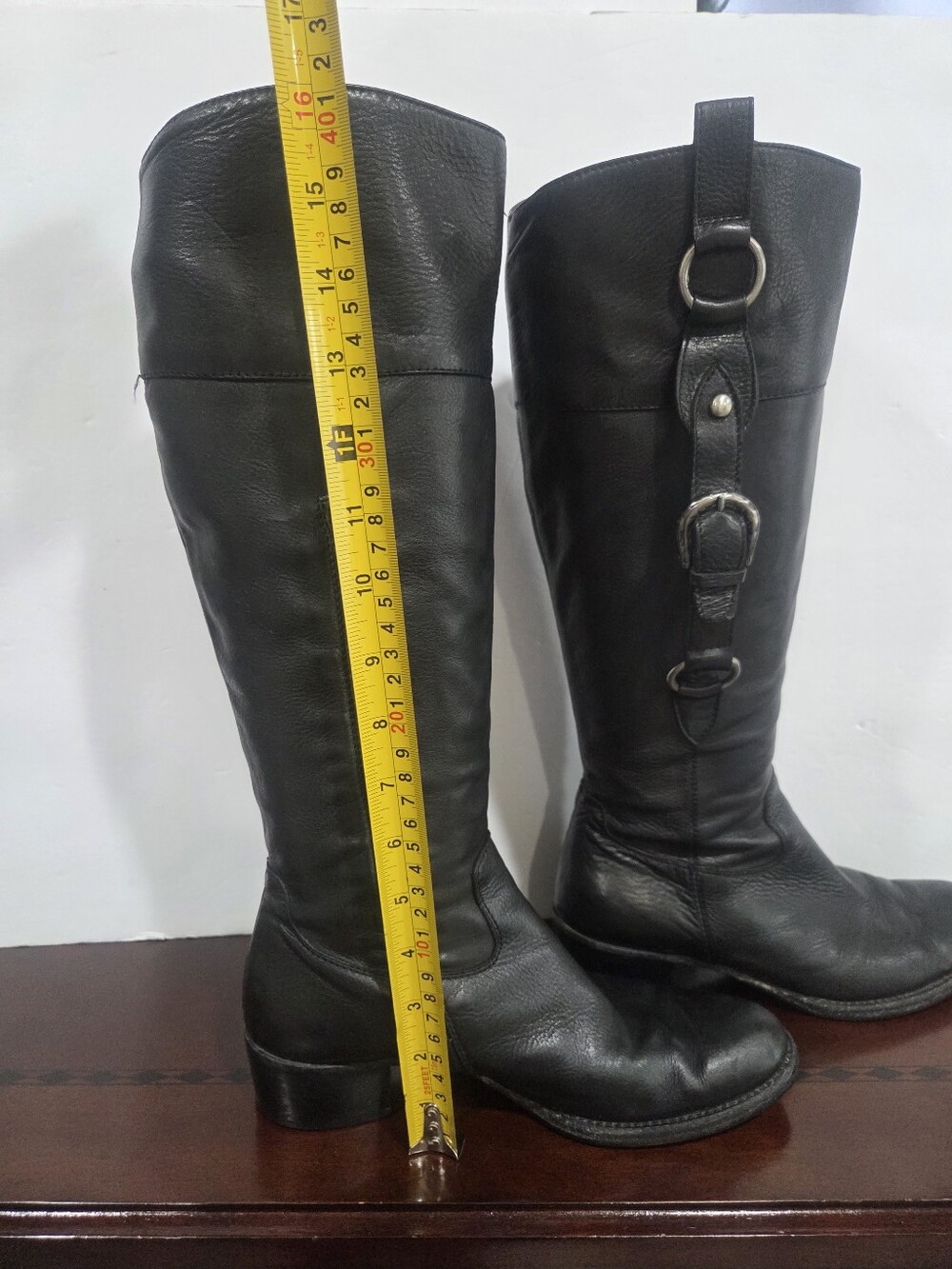 Frye Black Women's Tall Leather Boots Sz.36,5 Italy - Picture 7 of 8